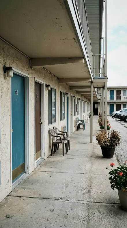 Graded with Buildings and Rooms: Detail. One door, hardware held
